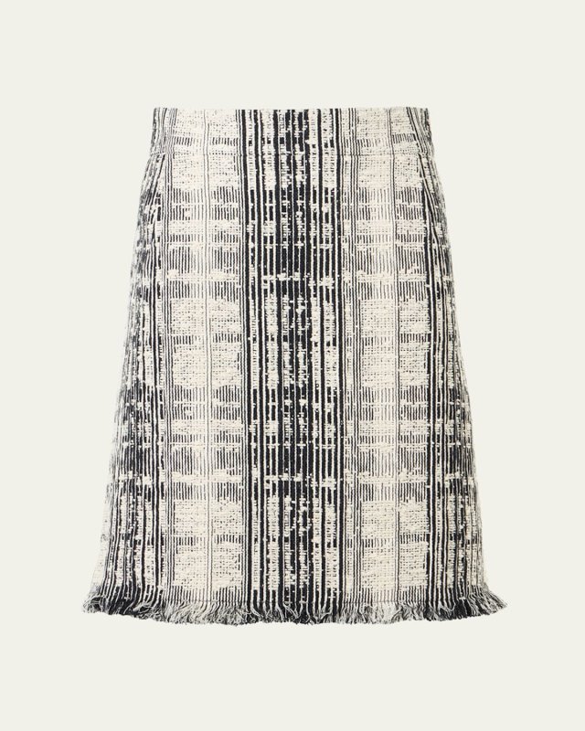Check Check Fringed Mini Skirt